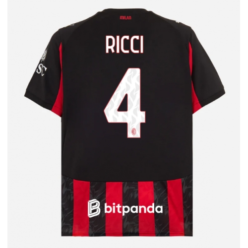 Billige Fotballdrakt AC Milan Samuele Ricci #4 Replika Hjemmedrakt 2025-26 Kortermet Billige Fotballdrakt AC Milan Samuele Ricci #4 Replika Hjemmedrakt 2025-26 Kortermet